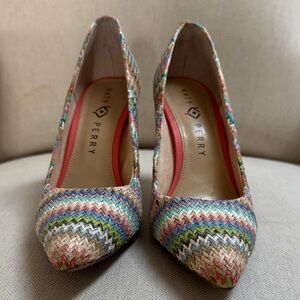 Katy Perry Collections Multicolor Chevron Woven Pointed Pumps